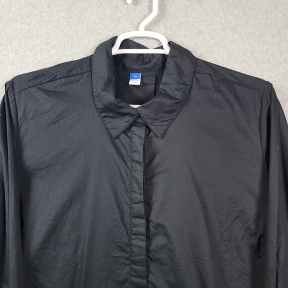 Old Navy 100% Cotton Black LS Knee Length Shirt Dress Women's Plus 3X - Picture 3 of 12